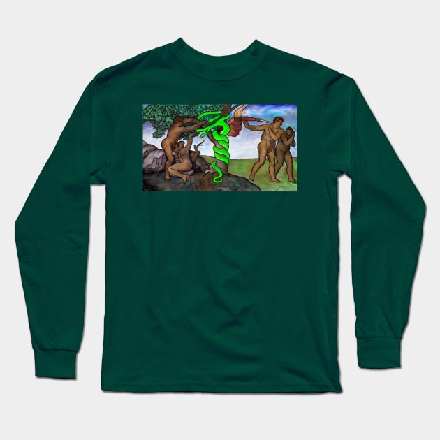 Adam and Steve Cast From the Garden of Eden Long Sleeve T-Shirt by QueerAllClosets